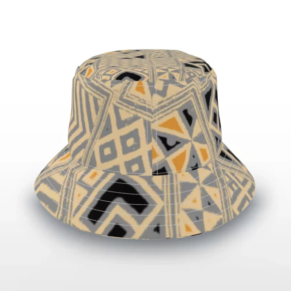 Heather Davis Brown and Gray Kuba Art Print Bucket Hat