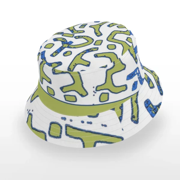 Green and White Bucket Hat