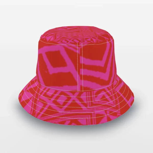 Heather Davis Pink and Red Kuba Art Print Bucket Hat