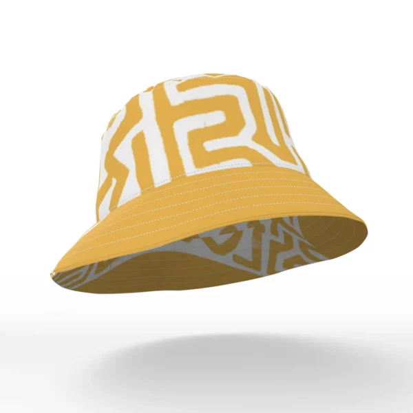 Heather Davis Yellow and White Kuba Art Print Bucket Hat