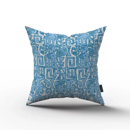 Blue White Abstract Pattern Pillow
