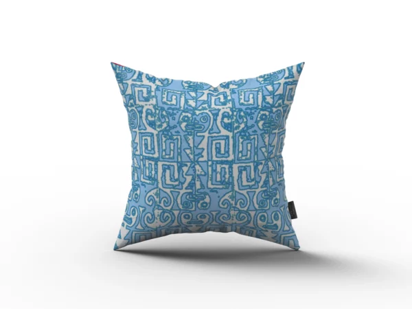 Blue White Abstract Pattern Pillow