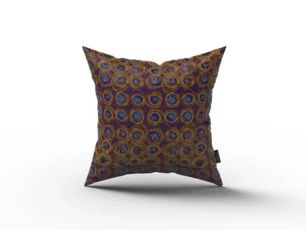 Brown | Purple Abstract Circles Pillow by Heather Davis