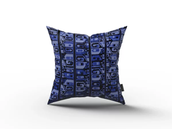 Purple, Black, and Blue Abstract Pattern Pillow