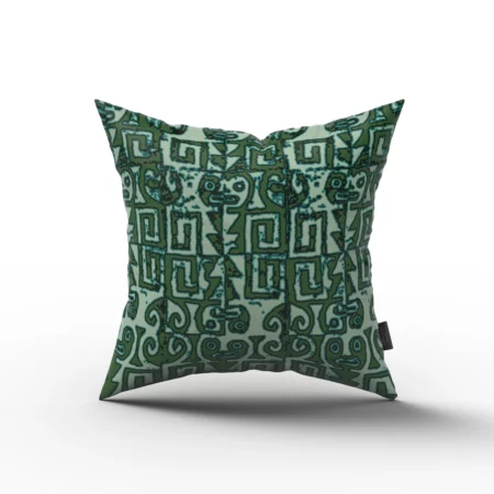Dark Green and Light Green Abstract Pattern Pillow