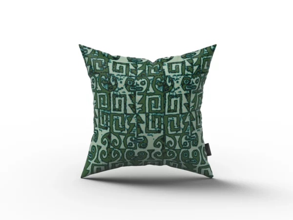 Dark Green and Light Green Abstract Pattern Pillow