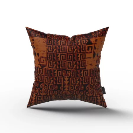 Orange and Black Abstract Pillow
