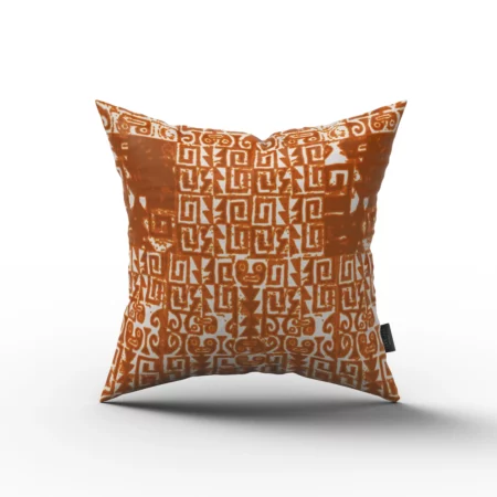 Orange and White Abstract Pillow