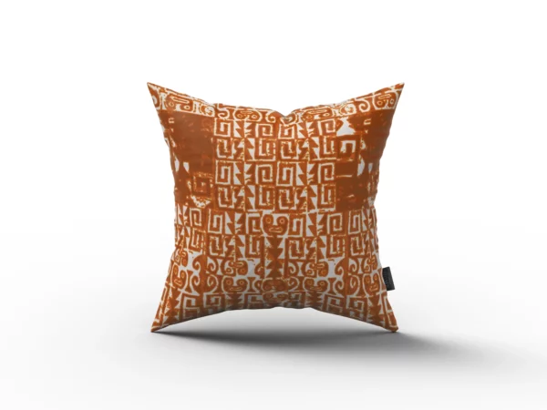 Orange and White Abstract Pillow