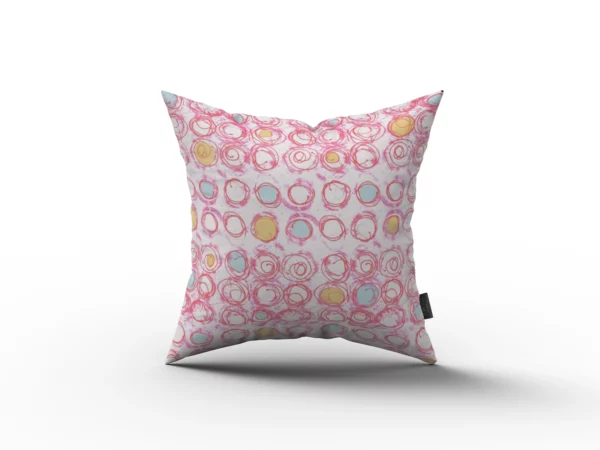 White Pink Pastels Abstract Circles Pillow