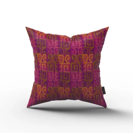 Red Gold Orange Abstract Print Pillow by Heather Davis