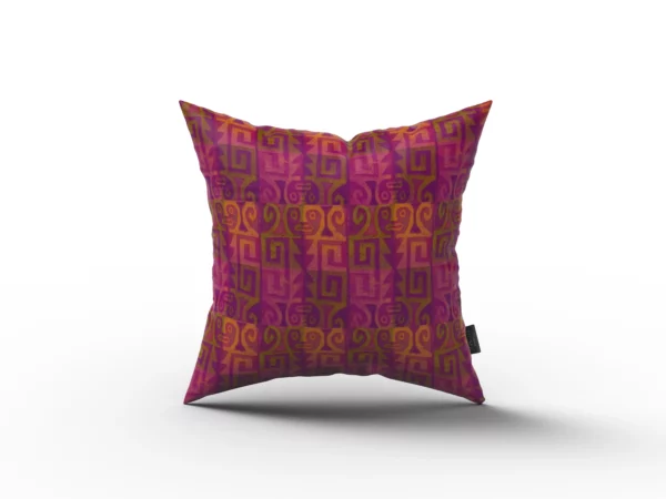 Red Gold Orange Abstract Print Pillow by Heather Davis