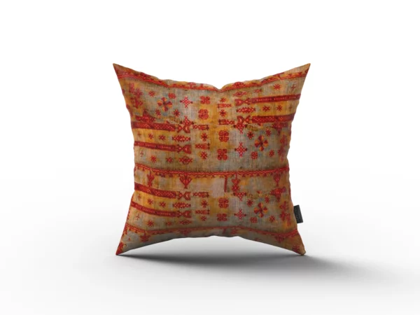 Red and Gold Vintage Pillow by Heather Davis