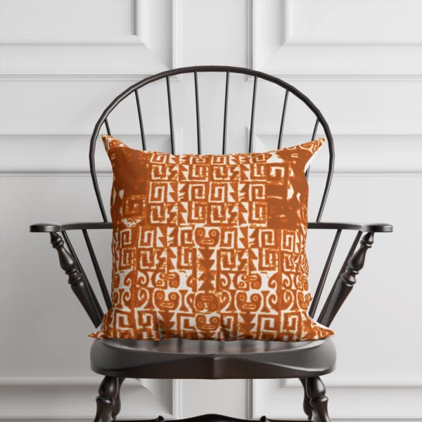 Orange and White Abstract Pillow