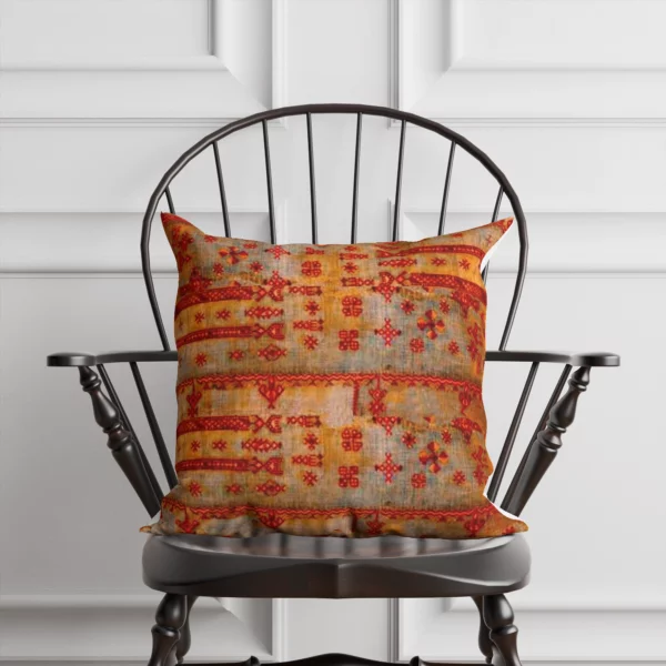 Red and Gold Vintage Pillow by Heather Davis